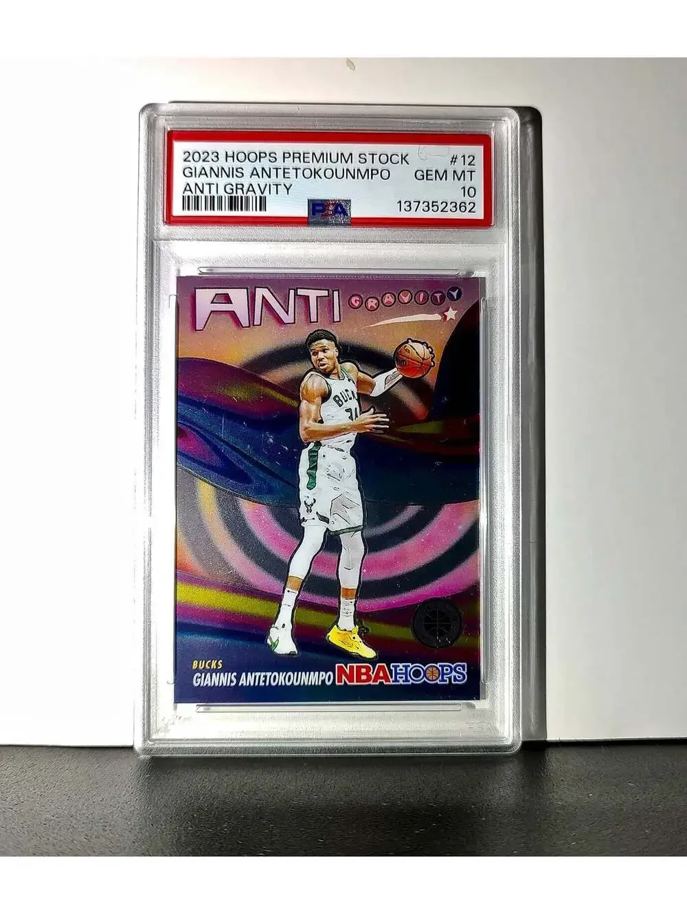 Giannis Antetokounmpo 2023 Panini Hoops Premium Anti Gravity #12 PSA 10 Gem Mint
